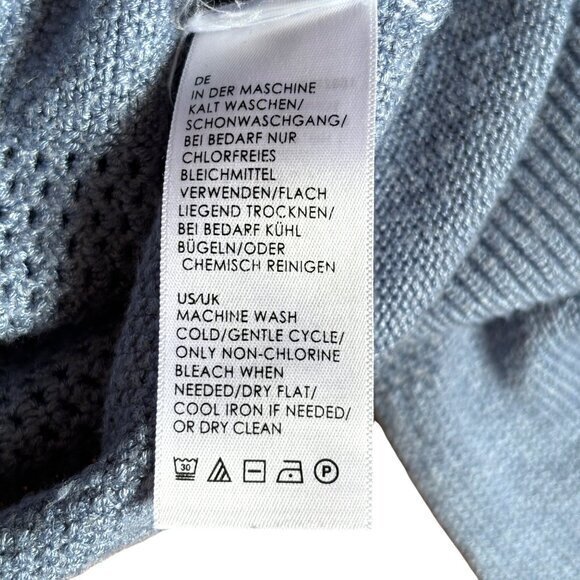 Liverpool Women's Sweater Size Small Light Blue Pointelle Pullover Crew Neck Bel - Picture 7 of 9